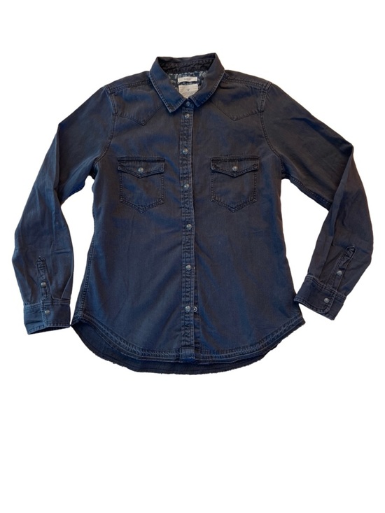 American Eagle Outfitters Tops - American Eagle Outfitters black fitted western style snap shirt